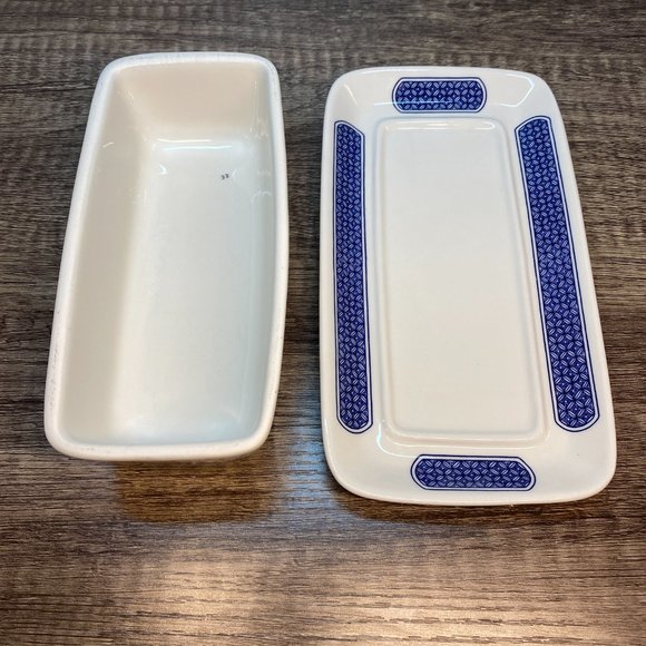 Blue Willow Bone China by Churchill Covered Butter Dish NWT - Picture 9 of 11